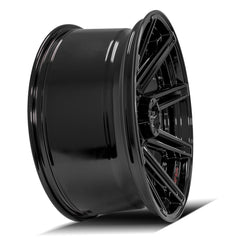 22x10 8x180mm Gloss Black with Brushed Face & Tinted Clear for Chevrolet Silverado 2500 HD 2011-2023-54