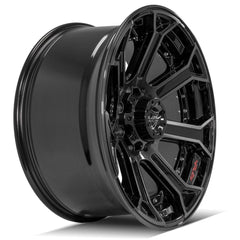 22x10 8x180mm Gloss Black with Brushed Face & Tinted Clear for Chevrolet Silverado 2500 HD 2011-2023-298