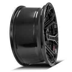 22x10 8x180mm Gloss Black with Brushed Face & Tinted Clear for Chevrolet Silverado 2500 HD 2011-2023-299