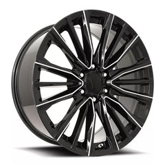 24x10 Aluminum Wheel with 6x5.5 Bolt Pattern - Gloss Black Balled Milled