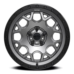17x8.0 Aluminum Wheel with 5x114.3 Bolt Pattern - Gunmetal Grey / Satin Black Ring