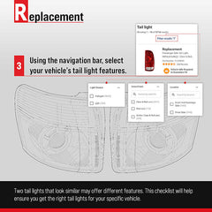 TUNDRA 00-05 TAIL LAMP LH, Assembly, Amber/Clear/Red Lens, w/ Standard Bed, Regular and Access Cab