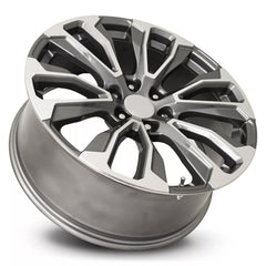 24x10 Aluminum Wheel with 6x5.5 Bolt Pattern - Grey Machine Face