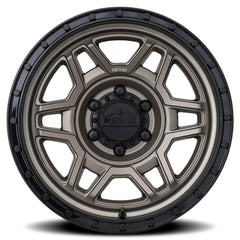 17x8.5 Aluminum Wheel with 5x150 Bolt Pattern - SATIN BRONZE/ SATIN BLACK RING