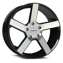 Vision 472 Switchback 20x9 6x120 +30et 66.9 Gloss Black Machined Spoke Face Wheel