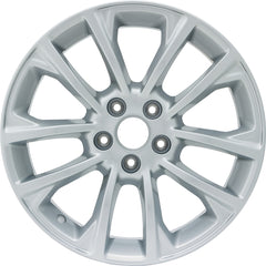 17x7 Factory Replacement New Alloy Wheel for 2019-2022 Jeep Cherokee with 10 Spoke Painted Silver