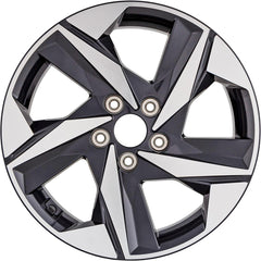 17x7 Factory Replacement New Alloy Wheel for 2021-2023 Hyundai Elantra with 5 Spoke Machined Face with Painted Black Vents