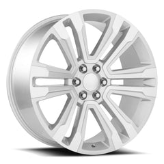 24x10 Aluminum Wheel with 6x5.5 Bolt Pattern - Silver Machine Face