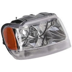 GRAND CHEROKEE 99-04 HEAD LAMP RH, Assembly, Halogen, Chrome Interior, Limited/Overland Models