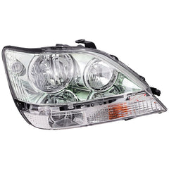 RX300 01-03 HEAD LAMP RH, Assembly, Halogen, Chrome Interior