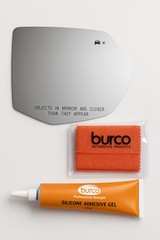 Burco - Passenger Side View Mirror W Blind Spot For Chev Suburban Tahoe Rh Convex Bldspt Fitover - 5844B (Glass Only - Backing Plate not Included) with 6 X 6 Microfiber Cloth & SILICONE - 1 2 OZ TUBE