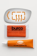 Burco - Driver Side View Mirror Heated W Signal For Heated Buick Park Avenue Lh Flat Signal - 2725HS (Glass Only - Backing Plate not Included) with 6 X 6 Microfiber Cloth & SILICONE - 1 2 OZ TUBE