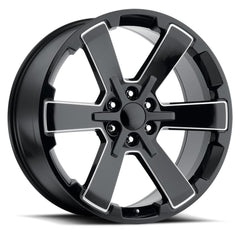 22x9 Aluminum Wheel with 6x5.5 Bolt Pattern - Gloss Black Ball Milled