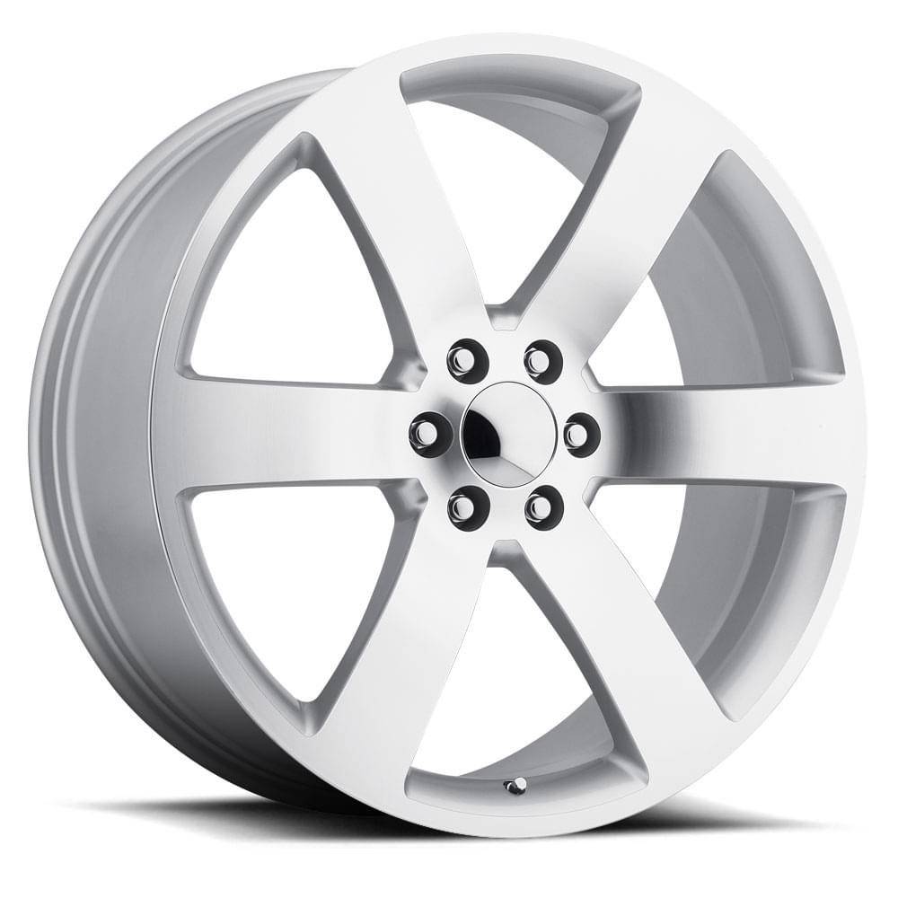 20x8 Aluminum Wheel with 6x5 Bolt Pattern - Silver Machine Face