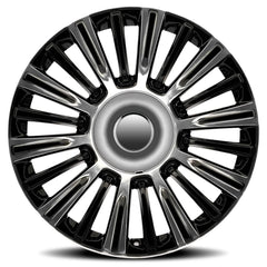 22x9 Aluminum Wheel with 6x5.5 Bolt Pattern - Gloss Black Polished Accents