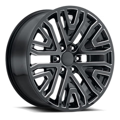 22x9 Aluminum Wheel with 6x5.5 Bolt Pattern - Gloss Black Ball Milled