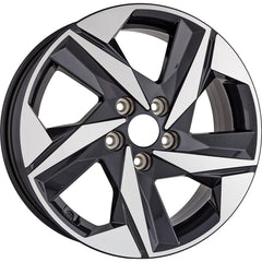17x7 Factory Replacement New Alloy Wheel for 2021-2023 Hyundai Elantra with 5 Spoke Machined Face with Painted Black Vents