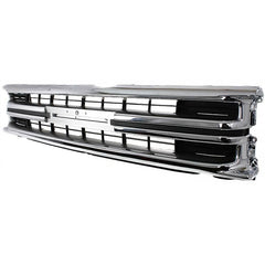 TOYOTA PICKUP 89-91 GRILLE, Center Piece, Chr Shll/Ptd-Blk Insrt, 2WD