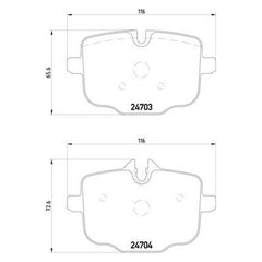 Pagid® 355014361 - Semi-Metallic Rear Disc Brake Pads