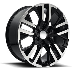 22x9 Aluminum Wheel with 6x5.5 Bolt Pattern - Gloss Black Machine Face
