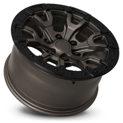 17x9 Aluminum Wheel with 6x5.5 Bolt Pattern - Satin Bronze/Satin Black Ring