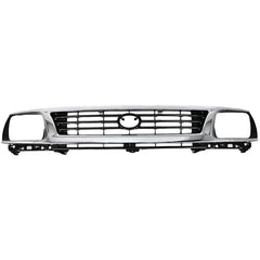 TACOMA 95-96 GRILLE, Plastic, Chrome Shell/Painted Black Insert, 2WD