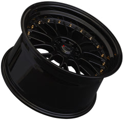 XXR 521 18x8.5 5x108/5x112 +35et 73.1 Black / Gold Rivets Wheel