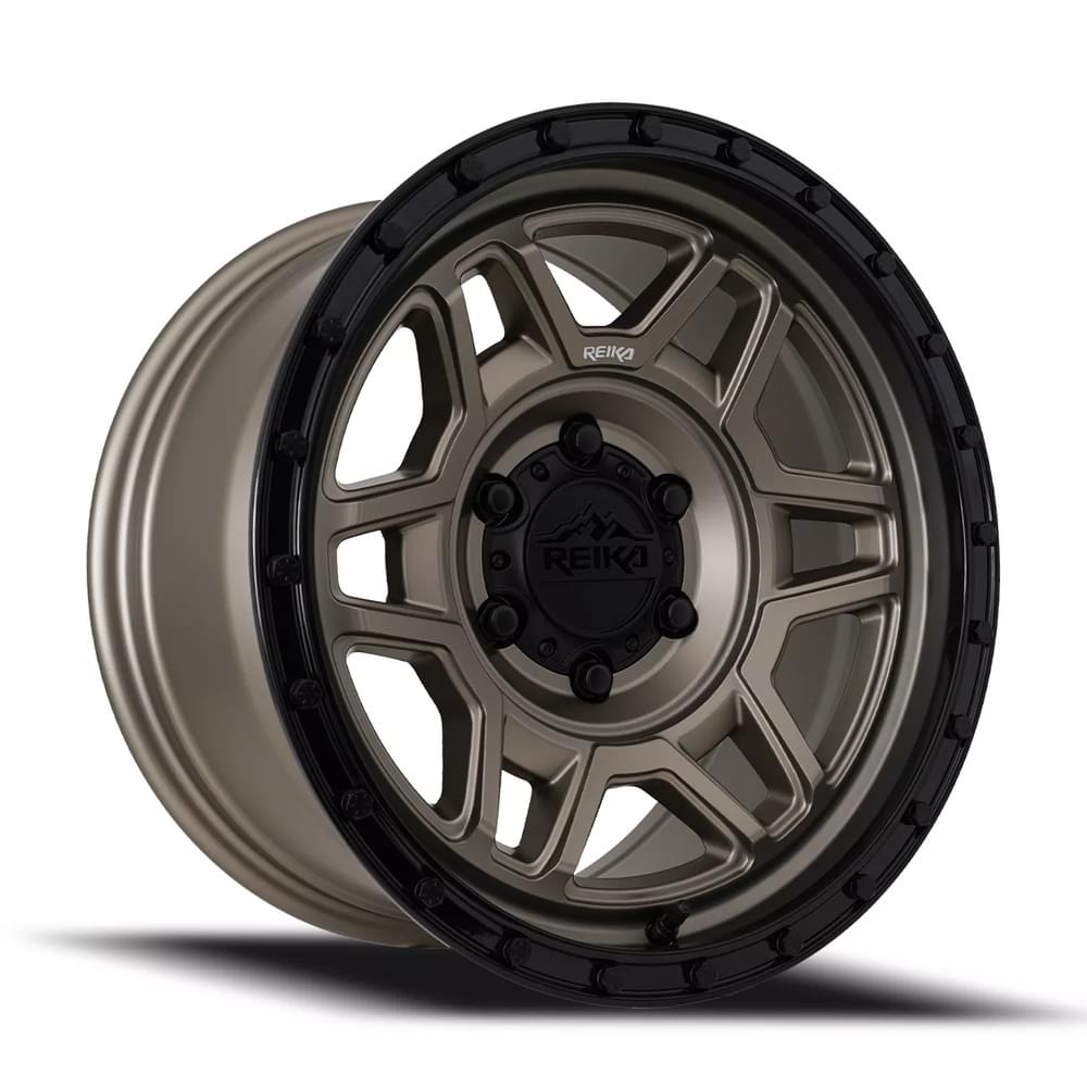 17x9 Aluminum Wheel with 6x139.7 Bolt Pattern - SATIN BRONZE/ SATIN BLACK RING