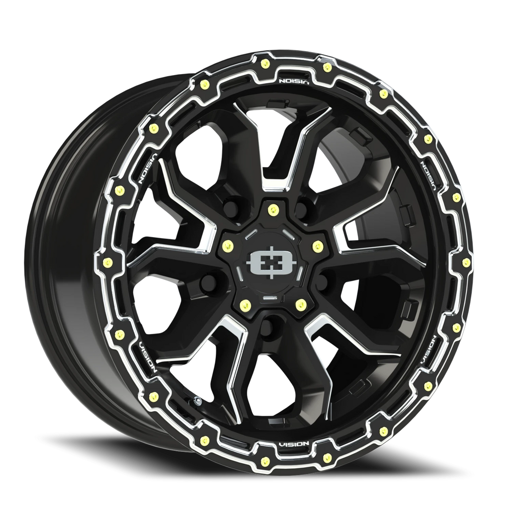 16X8 Gloss Black Milled Spoke wheel with bolt pattern of 5-4.5 (5-114.3)