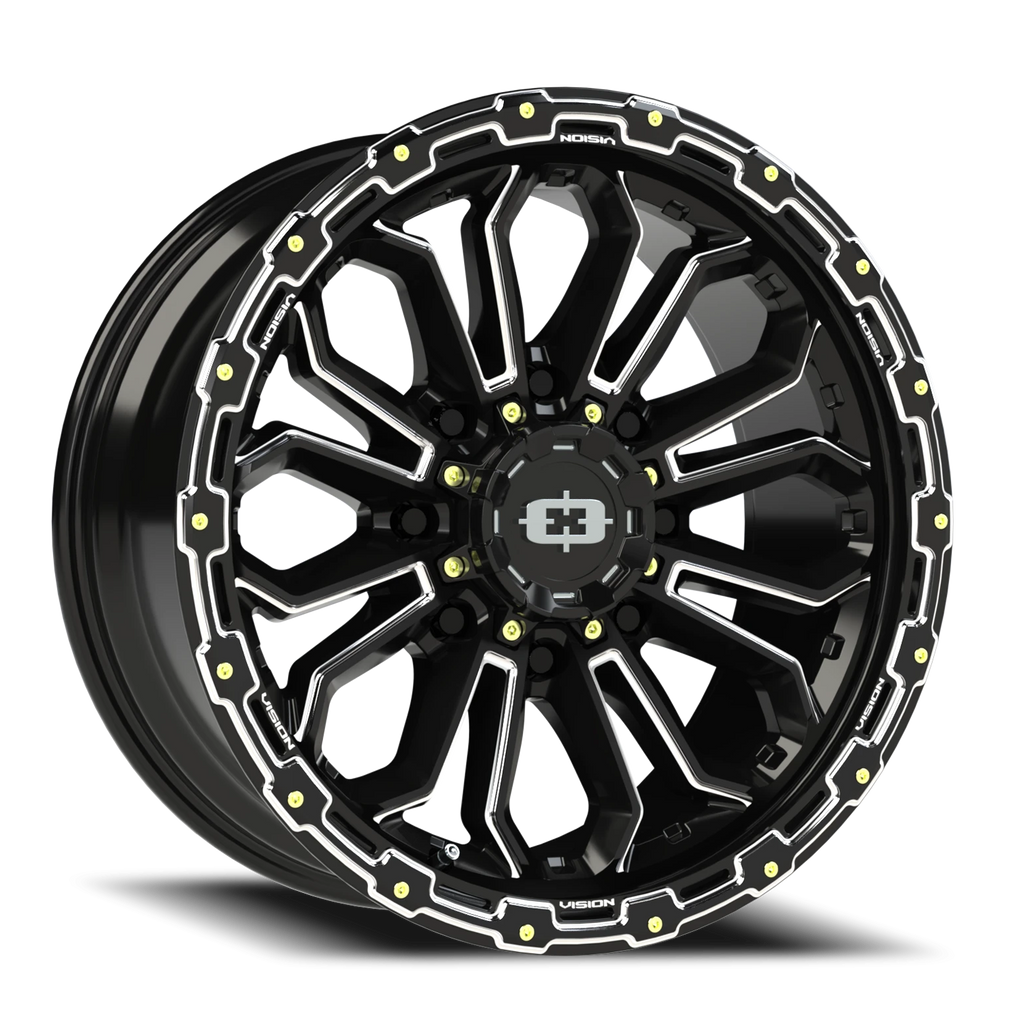 20X9 Gloss Black Milled Spoke wheel with bolt pattern of 8-180