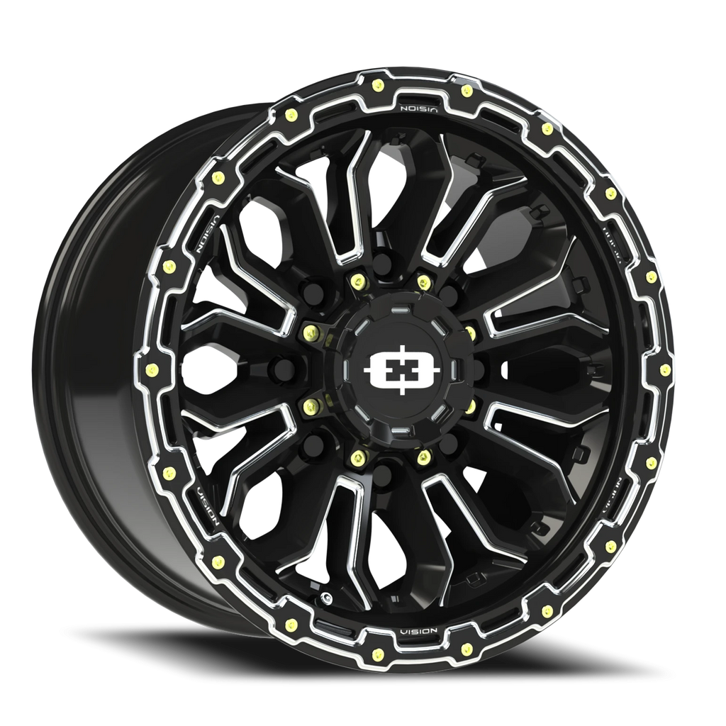 17X9 Gloss Black Milled Spoke wheel with bolt pattern of 8-170