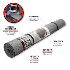 Wilmar Hand Tools Anti-Fatigue Grip Mat Roll, Large
