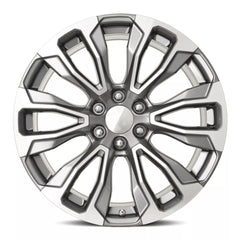24x10 Aluminum Wheel with 6x5.5 Bolt Pattern - Grey Machine Face