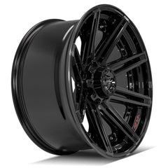 22x10 6x135mm & 6x5.5" Gloss Black with Brushed Face & Tinted Clear for Ford Expedition 2003-2023 with lug nuts |Black - Truck Spline Lug Kit - Set of 24 - 14x1.5mm