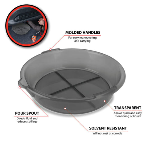Wilmar Hand Tools Clear View 7 qt. Plastic Drain Pan