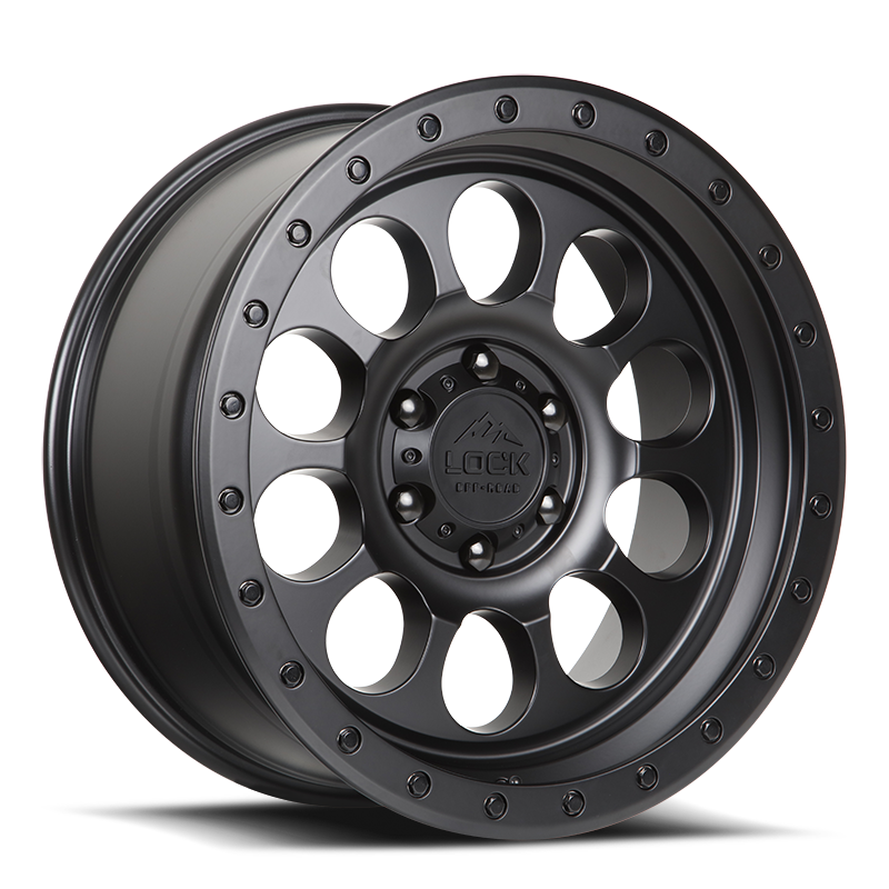 Lock Offroad 50CAL 20x9 6x139.7 0et 106.2 Matte Black w/ Matte Black Ring Wheel