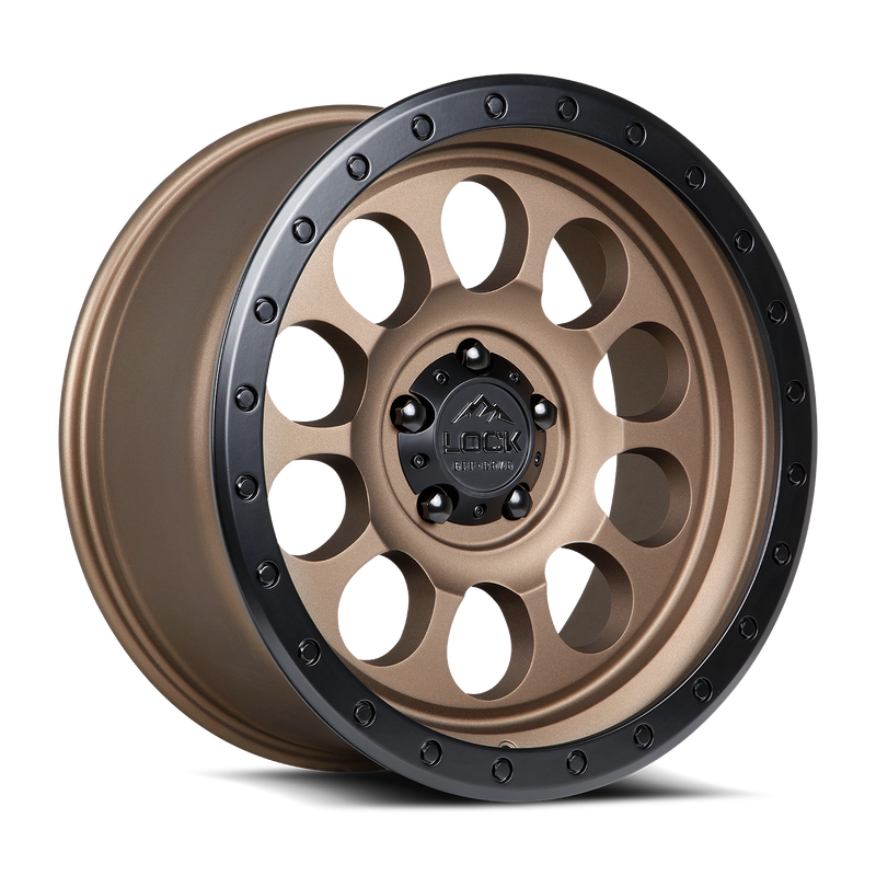 Lock Offroad 50CAL 20x9 6x139.7 0et 106.2 Matte Desert Bronze w/ Matte Black Ring Wheel
