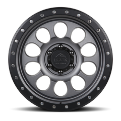 Lock Offroad 50CAL 17x9 5x127 0et 71.5 Matte Gray w/ Matte Black Ring Wheel