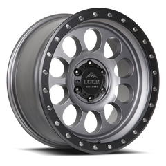 Lock Offroad 50CAL 17x9 5x127 0et 71.5 Matte Gray w/ Matte Black Ring Wheel