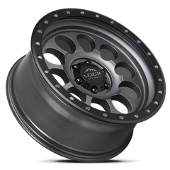Lock Offroad 50CAL 17x9 5x127 0et 71.5 Matte Gray w/ Matte Black Ring Wheel