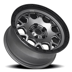 17x8.0 Aluminum Wheel with 5x114.3 Bolt Pattern - Gunmetal Grey / Satin Black Ring