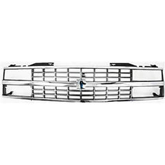 CHEVY C/K SERIES 88-93 GRILLE, Chrome Shell/Black Insert, w/ Quad or Composite Headlights