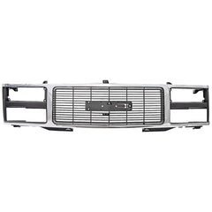 GMC C/K SERIES 88-93 GRILLE, Chrome Shell w/ Black Insert, w/ Quad or Composite Headlights Provision and Emblem Provision