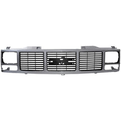 GMC C/K SERIES 88-93 GRILLE, Silver, w/ Single Sealed Beam Headlight and Turn Signal Light Provision, w/ Emblem Provision