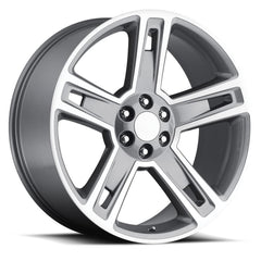 22x9 Aluminum Wheel with 6x5.5 Bolt Pattern - Grey Machine Face