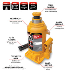Wilmar Hand Tools 20 Ton Hydraulic Bottle Jack