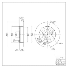 DFC® 600-76134 - Premium Solid Rear Brake Rotor