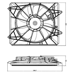 TYC 611560 - Right A/C Condenser Fan Assembly