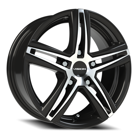 15X6.5 Gloss Black Machined Face wheel with bolt pattern of 5-4.5 (5-114.3)