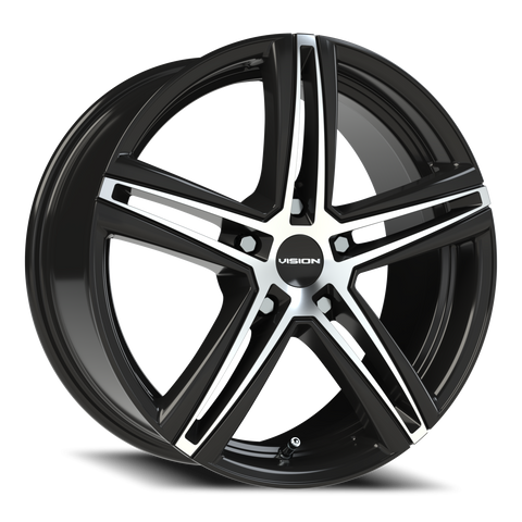 17X7.5 Gloss Black Machined Face wheel with bolt pattern of 5-4.5 (5-114.3)